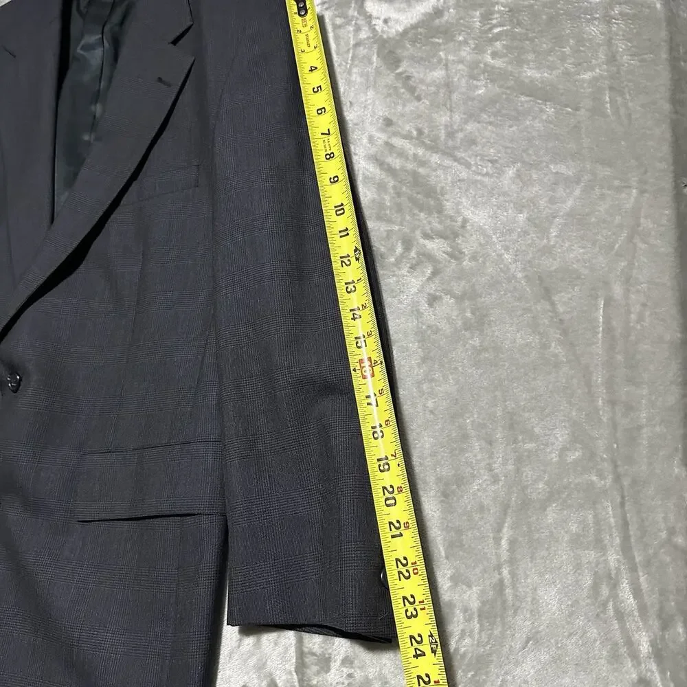 Vintage Brooks Brothers Blazer Mens 41R Blue Sport Coat Wool‎ Glen Plaid 80s EUC